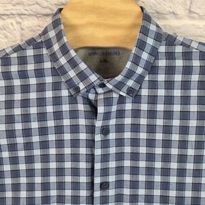 Twillory Men Blue Plaid Button Up Untuckable Stretch Casual‎ Shirt Size Large XL
